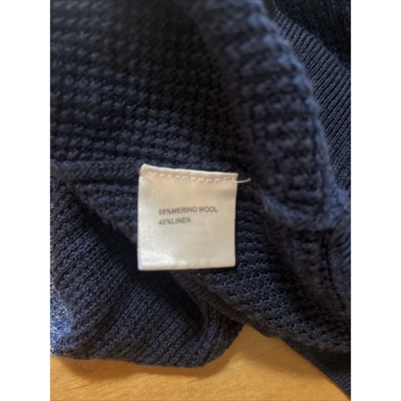 Peter Millar 1/4 Zip Colorblock Golf Sweater Men's Medium Cream Blue Wool - Picture 8 of 10